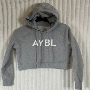 AYBL grey Women's Cropped logo Hoodie sweatshirt XS